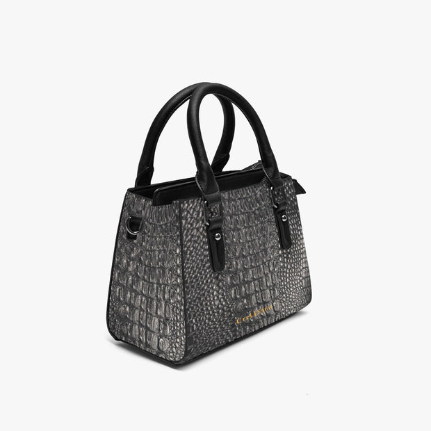 Black faux  Leather Multifunctional Handbag