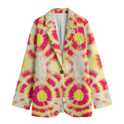 Tie & Dye pink/yellow  Print Women's Leisure Blazer