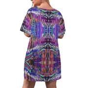 Mesmerized Women's Drop-Shoulder T-Shirt with Side Split and Shorts (Plus Size) Curvy