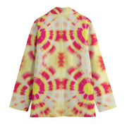 Tie & Dye pink/yellow  Print Women's Leisure Blazer