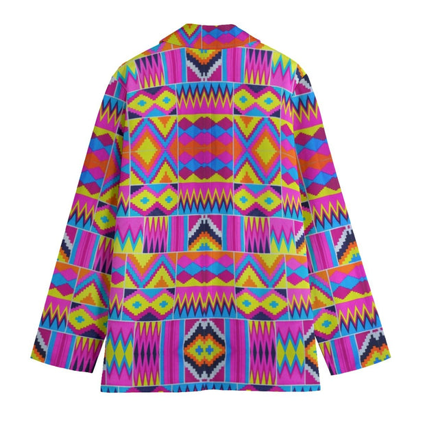 Afrocentric Print Women's Leisure Blazer | 245GSM Cotton