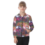 All-Over Print Kid's Zip-up Hoodie With Patch Pocket