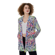 All-Over Print Women's Patch Pocket Cardigan