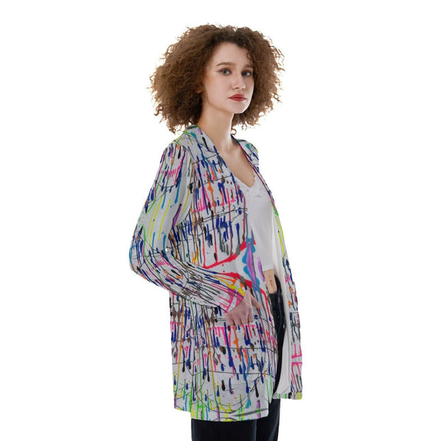 All-Over Print Women's Patch Pocket Cardigan
