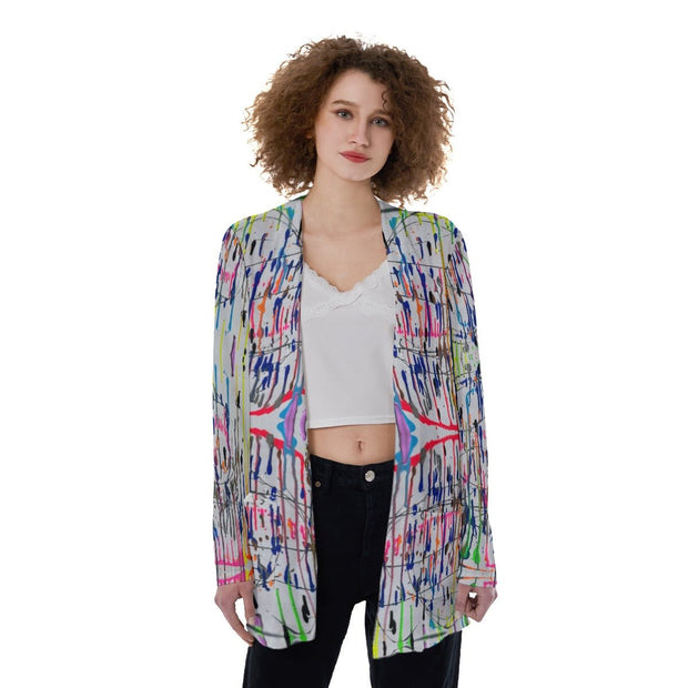 All-Over Print Women's Patch Pocket Cardigan