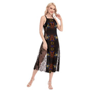 Black Women's Lace Cami Cross Back Dress
