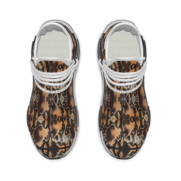Brown Python Women's Mesh Sneakers
