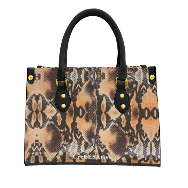 Brown Snake  Print PU Handbag