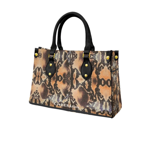 Brown Snake  Print PU Handbag