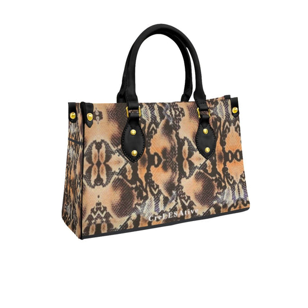 Brown Snake  Print PU Handbag