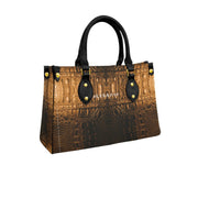 Brown/Black Animal print Women's Tote Bag With Black Handle