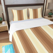 Cream and Brown Three Piece Duvet Cover Set
