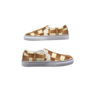 Cream & Brown Women's Slip On Sneakers