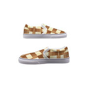 Cream & Brown Women's Slip On Sneakers