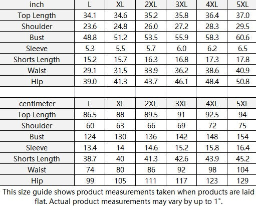 Mesmerized Women's Drop-Shoulder T-Shirt with Side Split and Shorts (Plus Size) Curvy