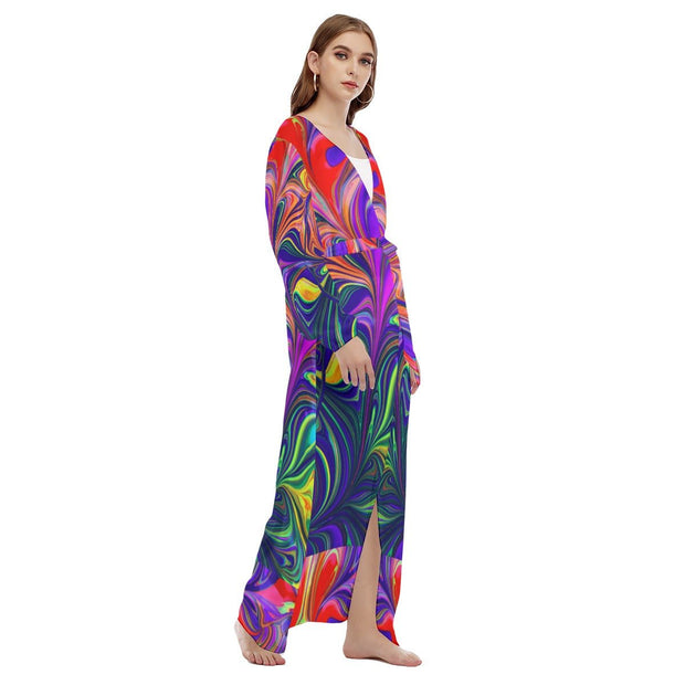 Gorgeous All-Over Print Women's Beach Long Coat - CreLESAtive™
