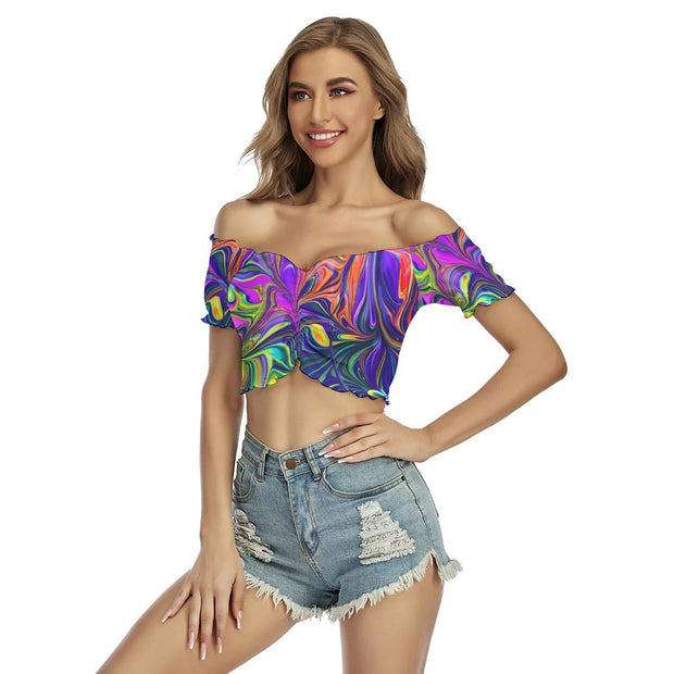 Gorgeous All-Over Print Women's Off-Shoulder Blouse - CreLESAtive™