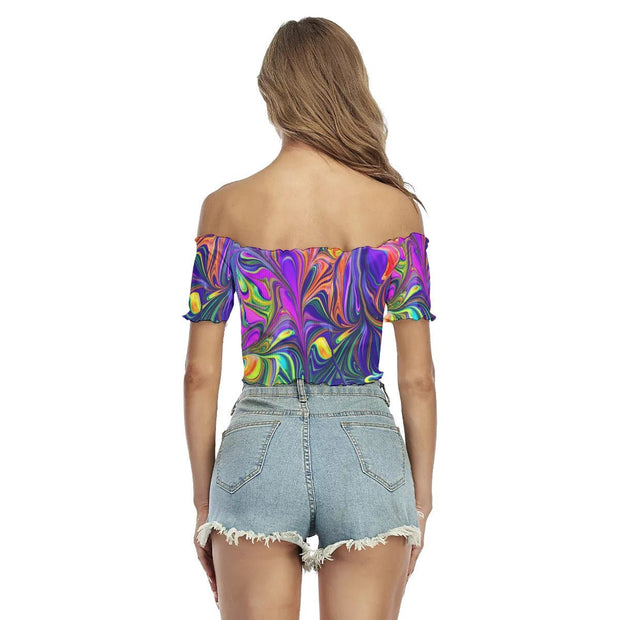 Gorgeous All-Over Print Women's Off-Shoulder Blouse - CreLESAtive™