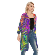 Gorgeous All-Over Print Women's V-neck Mesh Cardigan - CreLESAtive™