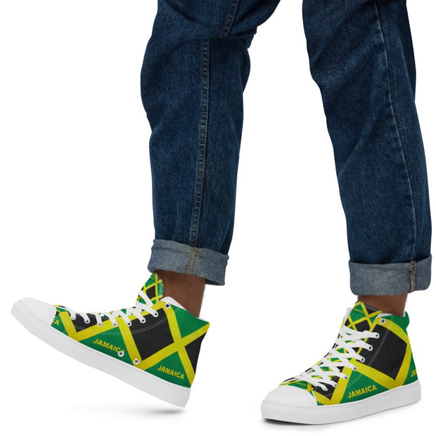 Jamaican Men’s high top canvas shoes - CreLESAtive™