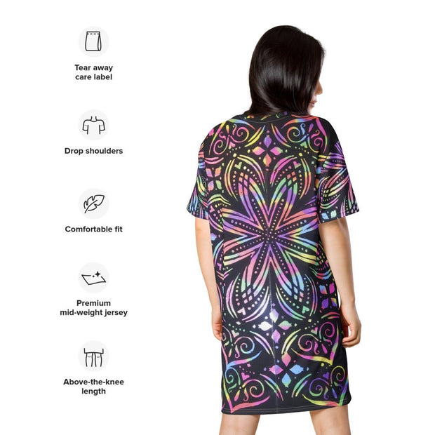 Mandala FLowers T-shirt dress - CreLESAtive™