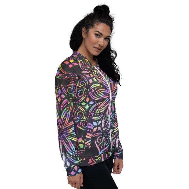 Mandala Flowers Unisex Bomber Jacket - CreLESAtive™