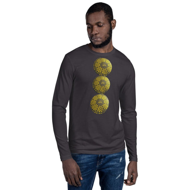 Mandala Gold Circle Long Sleeve Fitted Crew - CreLESAtive™