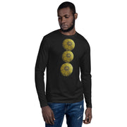 Mandala Gold Circle Long Sleeve Fitted Crew - CreLESAtive™
