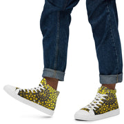Mandala Gold Circle Men’s high top canvas shoes - CreLESAtive™