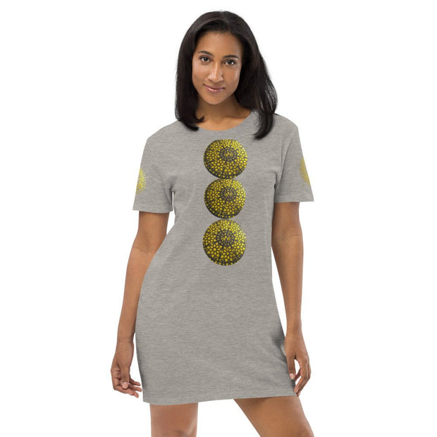 Mandala Gold Circle Organic cotton t-shirt dress - CreLESAtive™