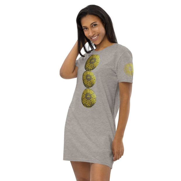 Mandala Gold Circle Organic cotton t-shirt dress - CreLESAtive™