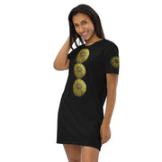 Mandala Gold Circle Organic cotton t-shirt dress - CreLESAtive™