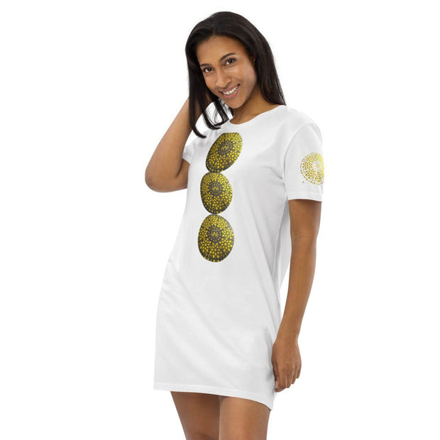 Mandala Gold Circle Organic cotton t-shirt dress - CreLESAtive™