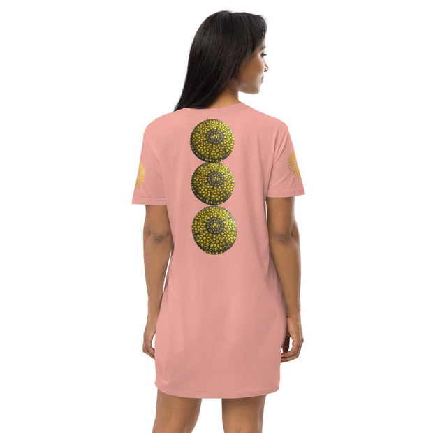 Mandala Gold Circle Organic cotton t-shirt dress - CreLESAtive™
