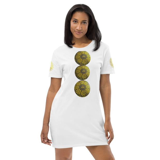 Mandala Gold Circle Organic cotton t-shirt dress - CreLESAtive™