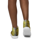 Mandala Gold Circle Women’s high top canvas shoes - CreLESAtive™