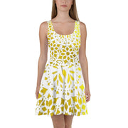 Mandala white gold circle Skater Dress - CreLESAtive™