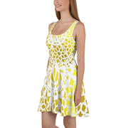 Mandala white gold circle Skater Dress - CreLESAtive™