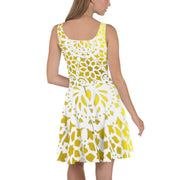 Mandala white gold circle Skater Dress - CreLESAtive™