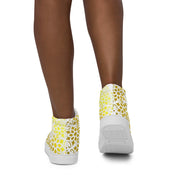 Mandala white gold circle Women’s high top canvas shoes - CreLESAtive™