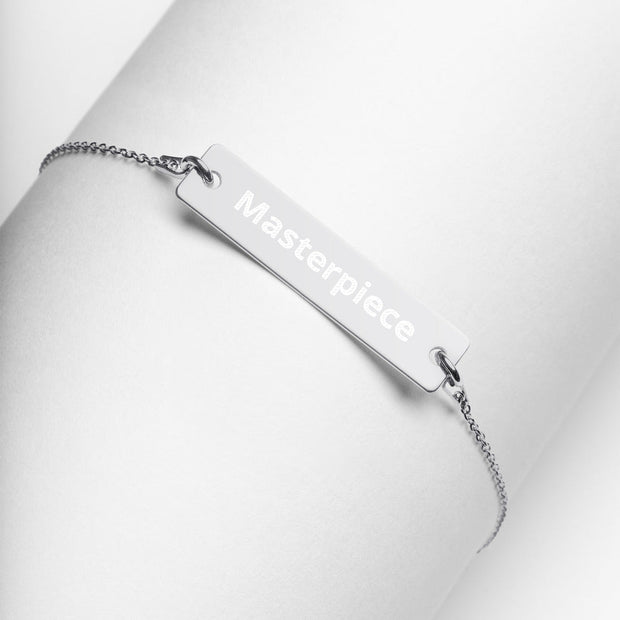 Masterpiece Engraved Silver Bar Chain Bracelet - CreLESAtive™