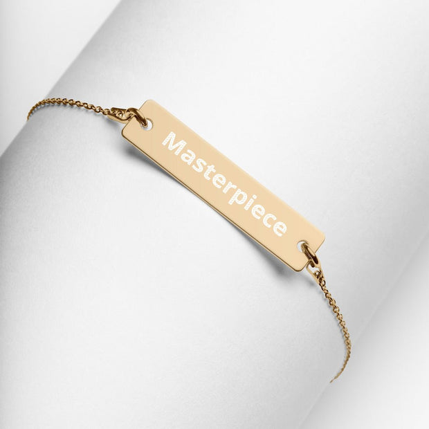 Masterpiece Engraved Silver Bar Chain Bracelet - CreLESAtive™