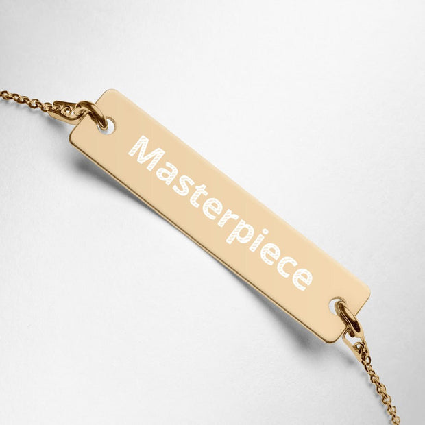 Masterpiece Engraved Silver Bar Chain Bracelet - CreLESAtive™