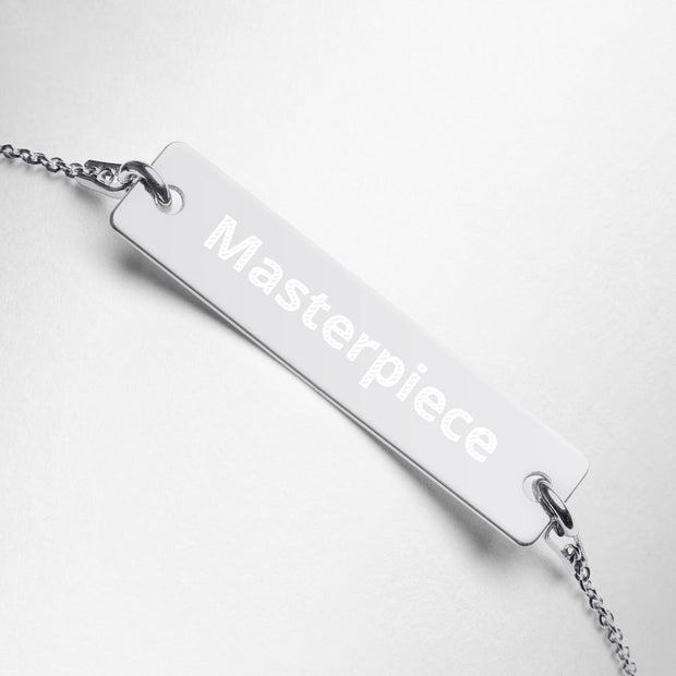 Masterpiece Engraved Silver Bar Chain Bracelet - CreLESAtive™