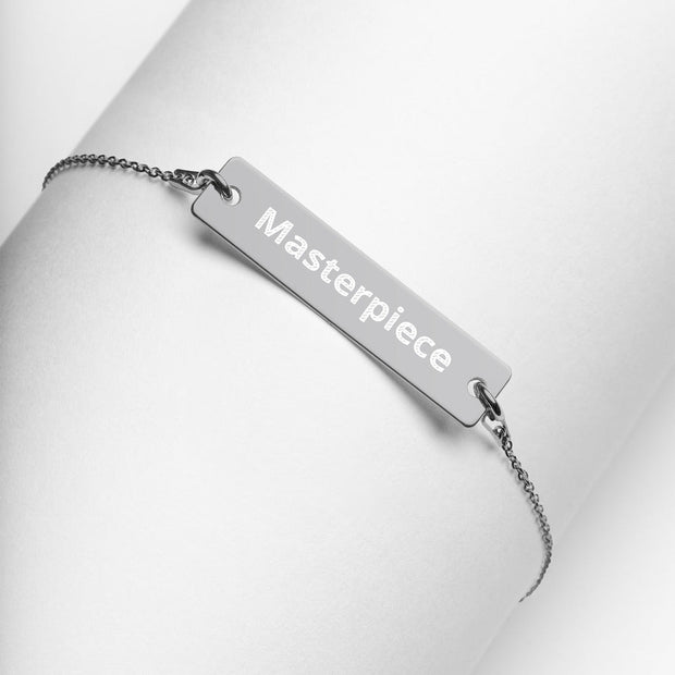 Masterpiece Engraved Silver Bar Chain Bracelet - CreLESAtive™