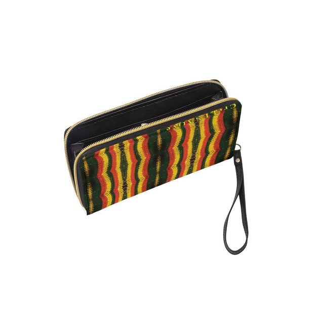 Rasta Crochet Long Wallet With Black Hand Strap - CreLESAtive™
