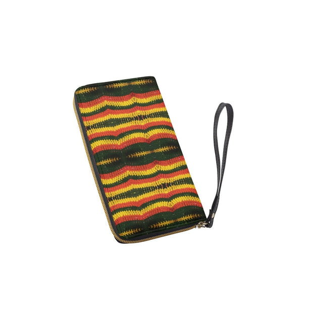 Rasta Crochet Long Wallet With Black Hand Strap - CreLESAtive™