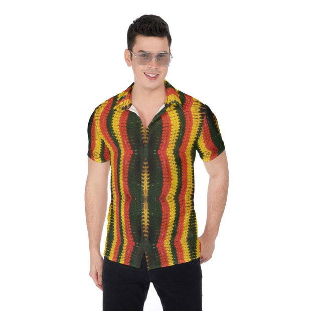 Rasta Crochet Print Men's Shirt - CreLESAtive™