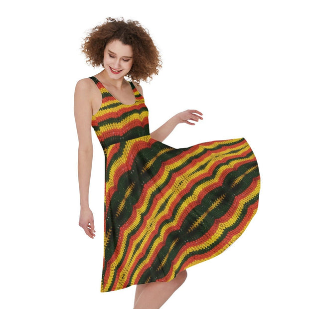 Rasta Crochet Print Women's Dress - CreLESAtive™