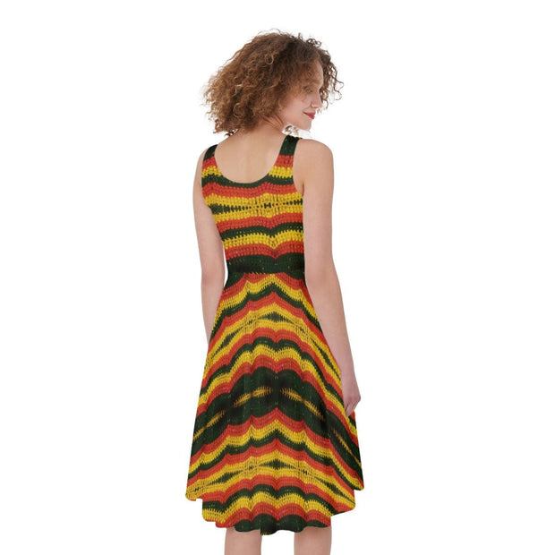 Rasta Crochet Print Women's Dress - CreLESAtive™